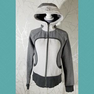 Lululemon Gray & White Colorblock Scuba Hoodie